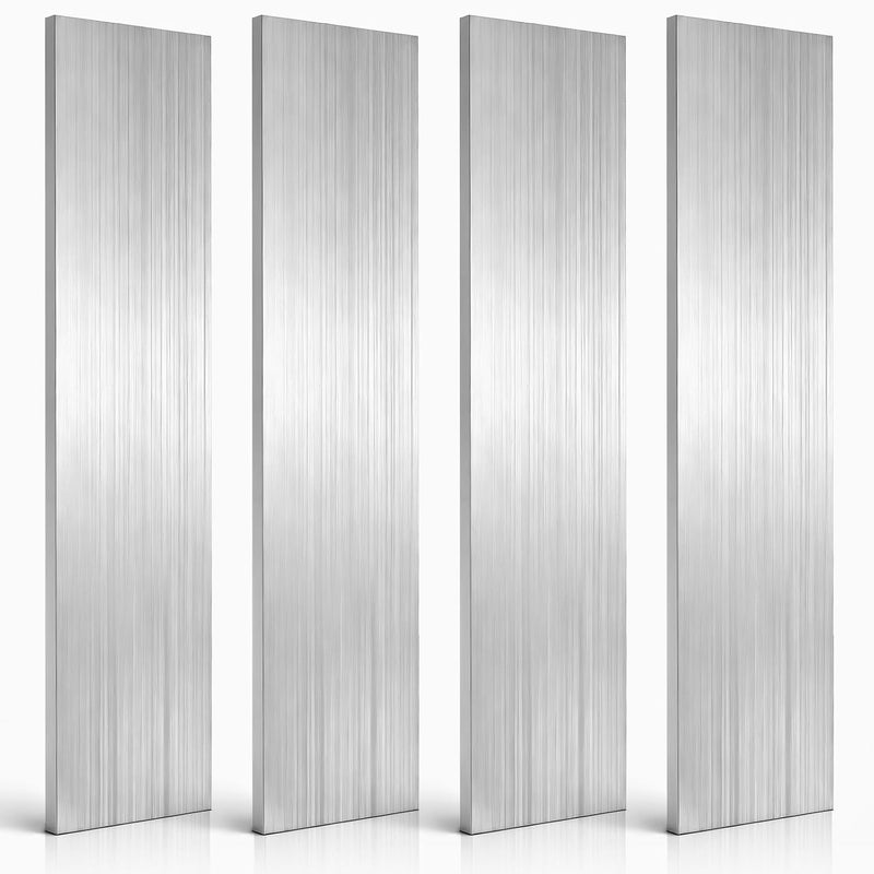 Tlence 4 Pack Aluminum Flat Bars, 1/4" Thickness x 3" Width x 12" Length Aluminums Plate Sheet, 6061 General Purpose Aluminum Rectangular Strip, Square Solid Extruded Metal Slats Mill Stock - Image 1